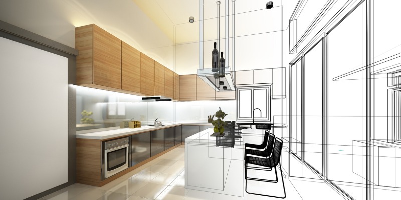 3D drawing of Kitchen