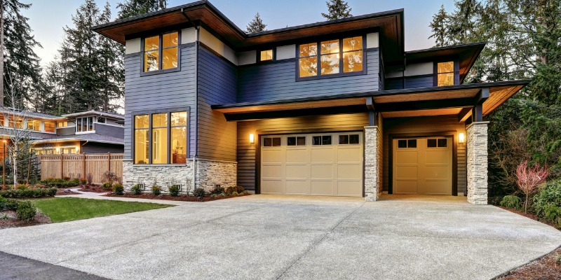 beautiful home exterior with lights