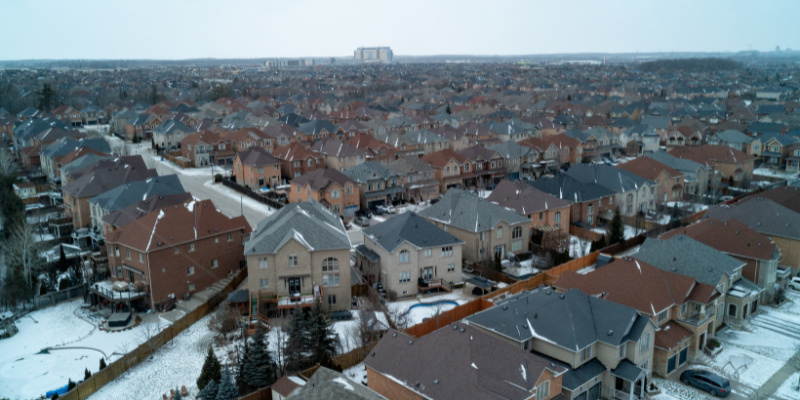 Aerial shot of Oakville Homes